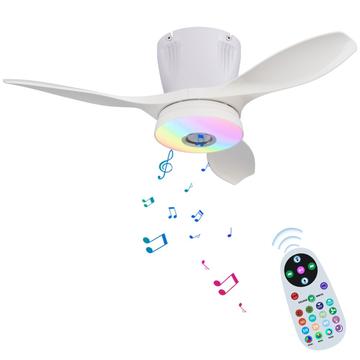 Ventilatore da soffitto LEC016R RGB con altoparlante Bluetooth - Bianco