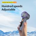 Ventilatore portatile con display LED, 100 livelli di velocità e ricarica Type-C - 3000mAh - Grigio