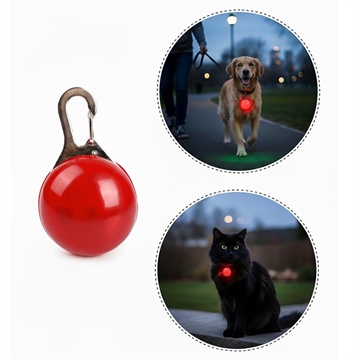 Ciondolo luminoso a LED per collare per animali domestici - Luce di sicurezza anti-smarrimento per cani e gatti - Rosso