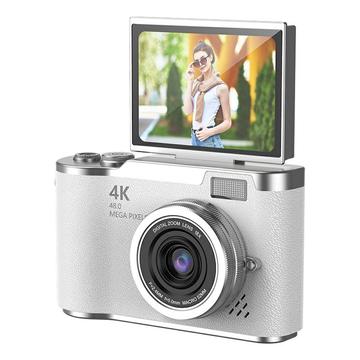 LK007 Fotocamera digitale con schermo ribaltabile e scheda di memoria da 32GB - Bianco