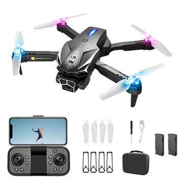 LU600 Drone RC pieghevole con luce fredda per evitare gli ostacoli - Nero