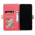 Custodia a Portafoglio Lace Pattern per iPhone 11 - Rosa Neon