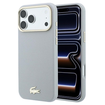 Custodia per iPhone 18 Pro Lacoste Champs Élysées - Compatibile con MagSafe - Grigio Chiaro