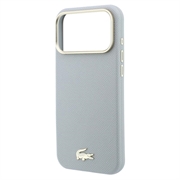 Custodia per iPhone 18 Pro Lacoste Champs Élysées - Compatibile con MagSafe - Grigio Chiaro