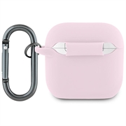 Custodia in silicone liquido con Lacoste Croc Logo per AirPods 4 - Rosa