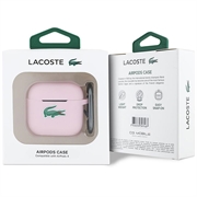Custodia in silicone liquido con Lacoste Croc Logo per AirPods 4 - Rosa