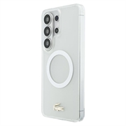 Custodia ibrida Samsung Galaxy S26 Ultra Lacoste Frosted Finish Gold Logo - Compatibile con MagSafe - Bianca