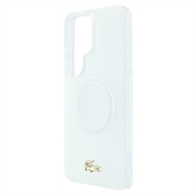 Custodia ibrida Samsung Galaxy S26 Ultra Lacoste Frosted Finish Gold Logo - Compatibile con MagSafe - Bianca