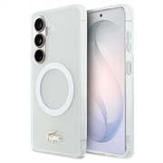 Custodia ibrida Samsung Galaxy S26 Lacoste Frosted Finish Gold Logo - Compatibile con MagSafe - Bianca