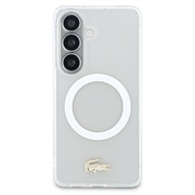 Custodia ibrida Samsung Galaxy S26 Lacoste Frosted Finish Gold Logo - Compatibile con MagSafe - Bianca