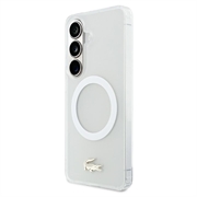 Custodia ibrida Samsung Galaxy S26 Lacoste Frosted Finish Gold Logo - Compatibile con MagSafe - Bianca