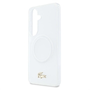 Custodia ibrida Samsung Galaxy S26 Lacoste Frosted Finish Gold Logo - Compatibile con MagSafe - Bianca