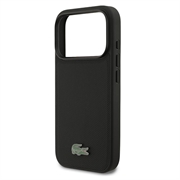 Custodia MagSafe e portacarte magnetico iPhone 18 Pro Lacoste Iconic Petit Pique - Nera