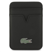 Custodia MagSafe e portacarte magnetico iPhone 18 Pro Lacoste Iconic Petit Pique - Nera