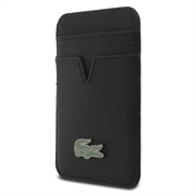 Custodia MagSafe e portacarte magnetico iPhone 18 Pro Lacoste Iconic Petit Pique - Nera