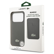 Custodia MagSafe e portacarte magnetico iPhone 18 Pro Max Lacoste Iconic Petit Pique - Nera