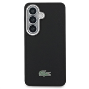 Custodia per Samsung Galaxy S26+ Lacoste Iconic Petit Pique Metal Logo - Compatibile con MagSafe - Nera