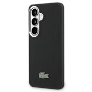 Custodia per Samsung Galaxy S26+ Lacoste Iconic Petit Pique Metal Logo - Compatibile con MagSafe - Nera