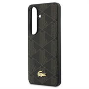 Custodia magnetica Samsung Galaxy S26 Lacoste PVC Blend Monogram Gold Logo - Marrone