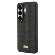 Custodia magnetica Samsung Galaxy S26 Ultra Lacoste PVC Blend Monogram Gold Logo - Marrone