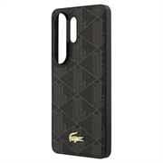 Custodia magnetica Samsung Galaxy S26 Ultra Lacoste PVC Blend Monogram Gold Logo - Marrone