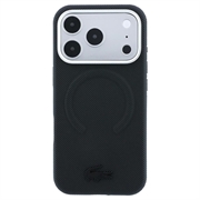 Custodia MagSafe Lacoste in PVC Petit Pique semi-avvolgente con effetto goffrato per iPhone 18 Pro - Nera