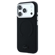 Custodia MagSafe Lacoste in PVC Petit Pique semi-avvolgente con effetto goffrato per iPhone 18 Pro - Nera