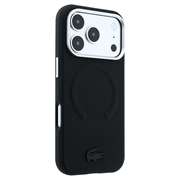 Custodia MagSafe Lacoste in PVC Petit Pique semi-avvolgente con effetto goffrato per iPhone 18 Pro - Nera