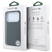 Custodia MagSafe Lacoste in PVC Petit Pique semi-avvolgente con effetto goffrato per iPhone 18 Pro - Nera