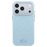 Custodia MagSafe Lacoste in PVC Petit Pique semi-avvolgente con effetto goffrato per iPhone 18 Pro - Blu