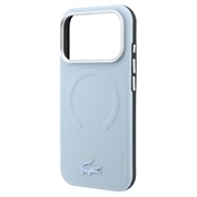 Custodia MagSafe Lacoste in PVC Petit Pique semi-avvolgente con effetto goffrato per iPhone 18 Pro - Blu