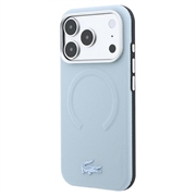 Custodia MagSafe Lacoste in PVC Petit Pique semi-avvolgente con effetto goffrato per iPhone 18 Pro - Blu