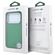 Custodia MagSafe Lacoste in PVC Petit Pique semi-avvolgente con effetto goffrato per iPhone 18 Pro - Estragon