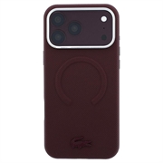 Custodia MagSafe Lacoste in PVC Petit Pique semi-avvolgente con effetto goffrato per iPhone 18 Pro Max - Borgogna