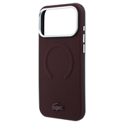 Custodia MagSafe Lacoste in PVC Petit Pique semi-avvolgente con effetto goffrato per iPhone 18 Pro Max - Borgogna