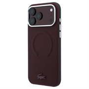 Custodia MagSafe Lacoste in PVC Petit Pique semi-avvolgente con effetto goffrato per iPhone 18 Pro Max - Borgogna