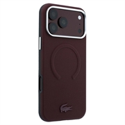 Custodia MagSafe Lacoste in PVC Petit Pique semi-avvolgente con effetto goffrato per iPhone 18 Pro Max - Borgogna