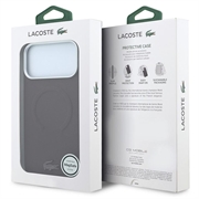Custodia MagSafe Lacoste in PVC Petit Pique semi-avvolgente con effetto goffrato per iPhone 18 Pro Max - Borgogna