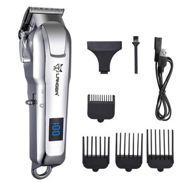 Langba Tagliacapelli digitale per cani e gatti / Trimmer elettrico per animali domestici con 4 pettini per limitare i peli - Argento