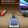 Caricabatterie rapido Ldnio Q8 da 100W con tecnologia GaN - 3 porte USB-C, USB-A, Lightning - Blu