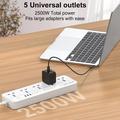 Multipresa Ldnio SC5614 con 5 prese di corrente e 6 porte USB - 2m, spina UE