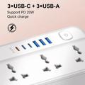 Multipresa Ldnio SC5614 con 5 prese di corrente e 6 porte USB - 2m, spina UE