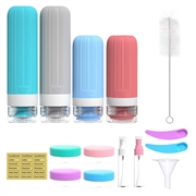 Set di bottiglie da viaggio in silicone a tenuta stagna con contenitore