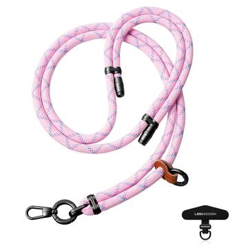 Cordino telefonico universale a strisce Leeu Design - 160cm, 8mm - Rosa