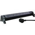 Legrand 049429 Striscia elettrica rotante a 5 uscite 2P+T con USB-A e USB-C - 3680W/16A - Nero