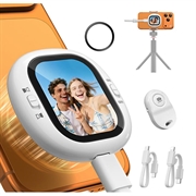 Lemorele R1021 - Schermo per vlog e selfie con telecomando Bluetooth - Bianco