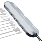 Lemorele TC28 Hub USB-C 12 in 1 / Docking Station - Argento / Grigio