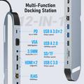 Lemorele TC28 Hub USB-C 12 in 1 / Docking Station - Argento / Grigio