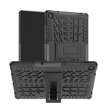 Custodia ibrida antiscivolo per Lenovo Tab M10 Plus Gen 3 con cavalletto - nera