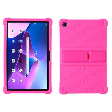 Custodia in silicone per Lenovo Tab M10 Plus Gen 3 con kickstand - Rosa caldo